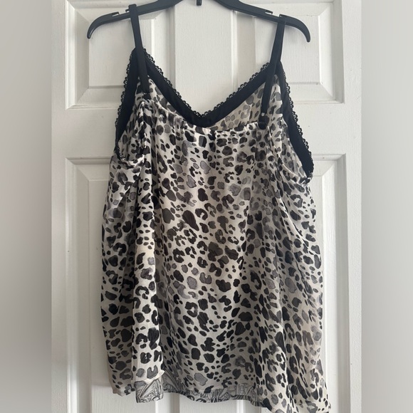 Lane Bryant Gray and Black Animal Print Top - Picture 2 of 4